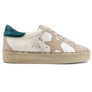 ShuShop Beige and Teal Star Sneakers